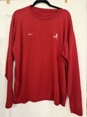 Nike Red Long Sleeve Alabama 'A' Logo Shirt
